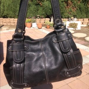 Black Tignanello Pure Leather Bag Purse